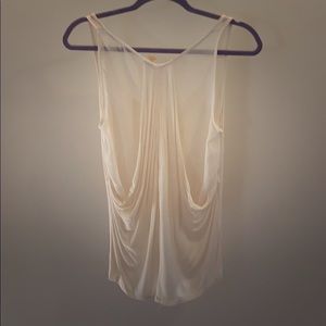 White/cream tank with sheer back